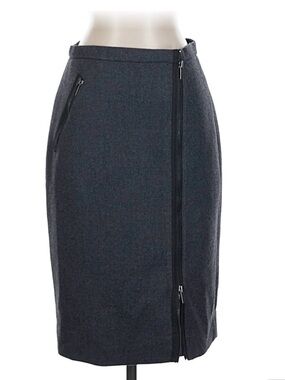 J. CREW BLACK WOOL PENCIL SKIRT W/ZIPPER ACCENT SZ 6